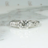 Elegant Old European Cut Diamond & Platinum Engagement RingElegant Old European Cut Diamond & Platinum Engagement Ring