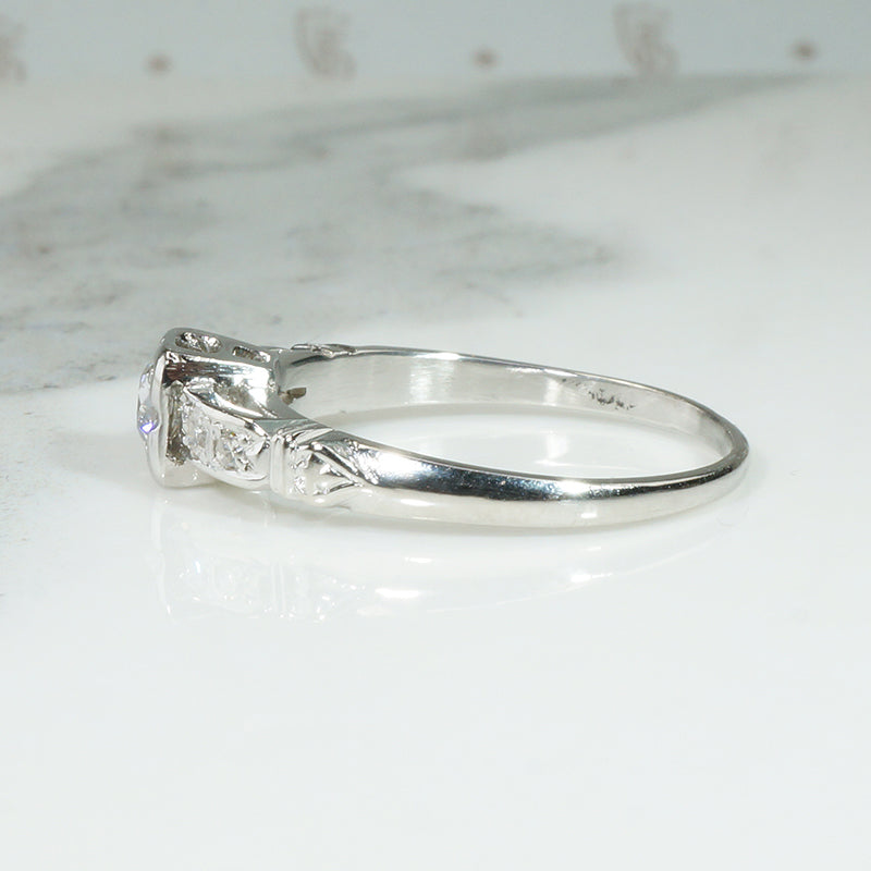 Elegant Old European Cut Diamond & Platinum Engagement Ring