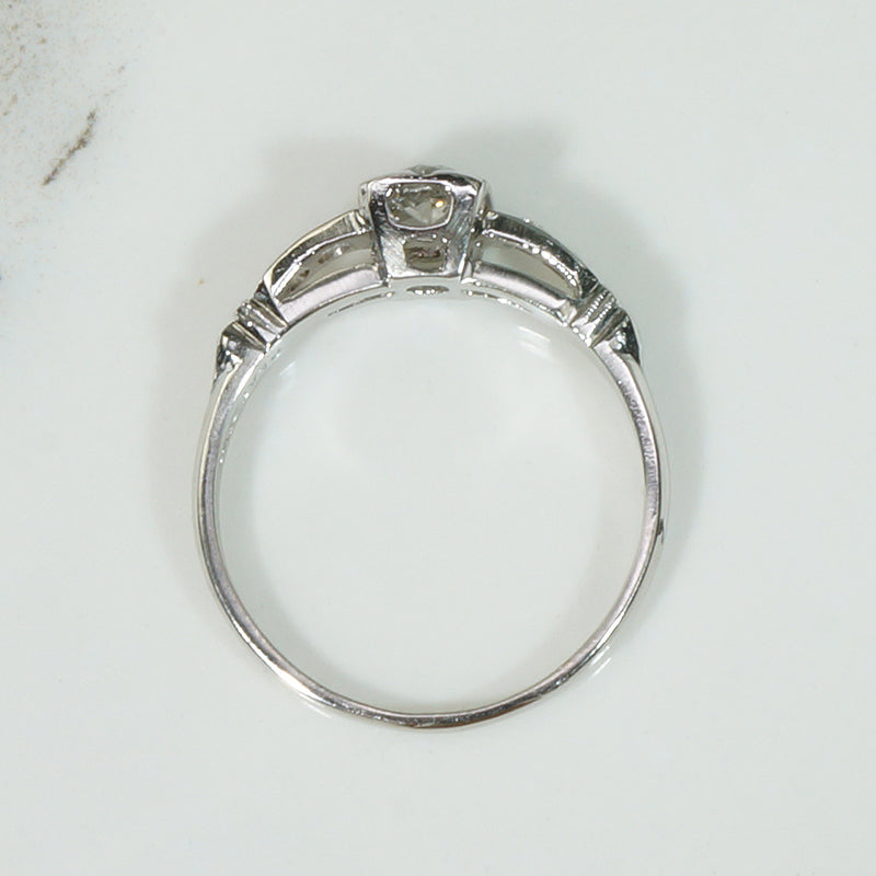 Elegant Old European Cut Diamond & Platinum Engagement Ring