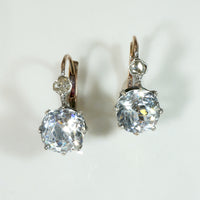 Dazzling Paste & Rose Cut Diamond French Earbobs