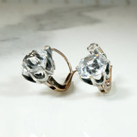 Dazzling Paste & Rose Cut Diamond French Earbobs