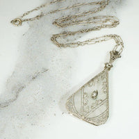Dreamy Triangular Camphor Glass Necklace