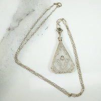 Dreamy Triangular Camphor Glass Necklace