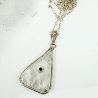 Dreamy Triangular Camphor Glass Necklace