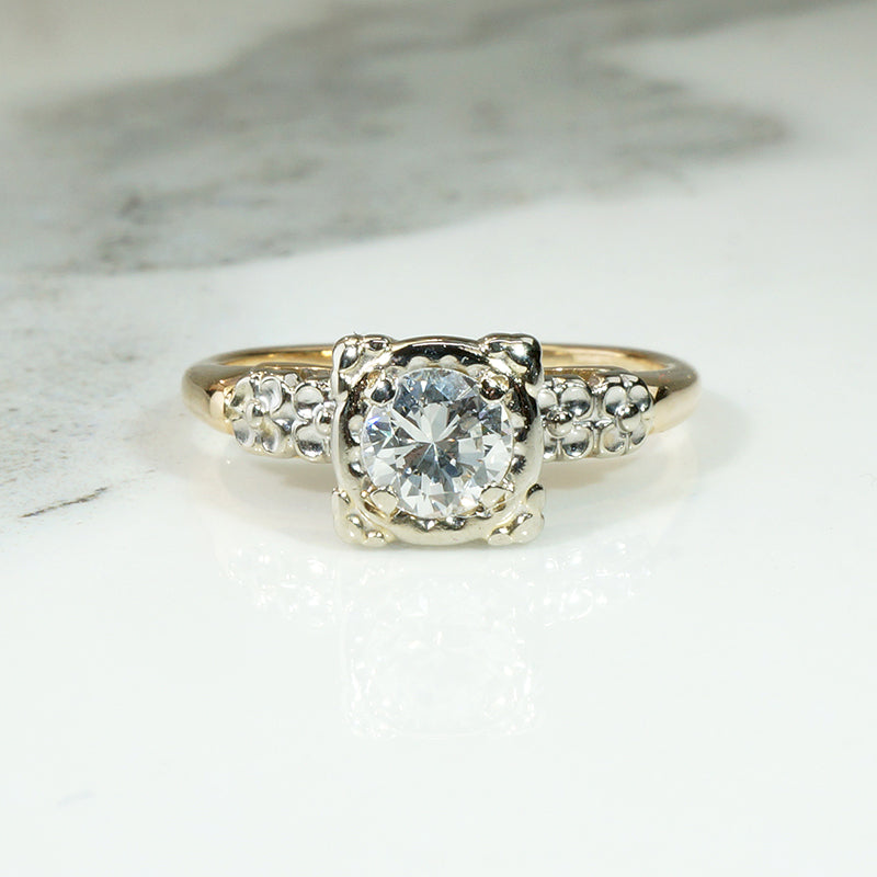 Forget Me Not Two-Tone Diamond Solitaire Ring