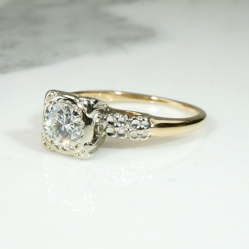 Forget Me Not Two-Tone Diamond Solitaire Ring