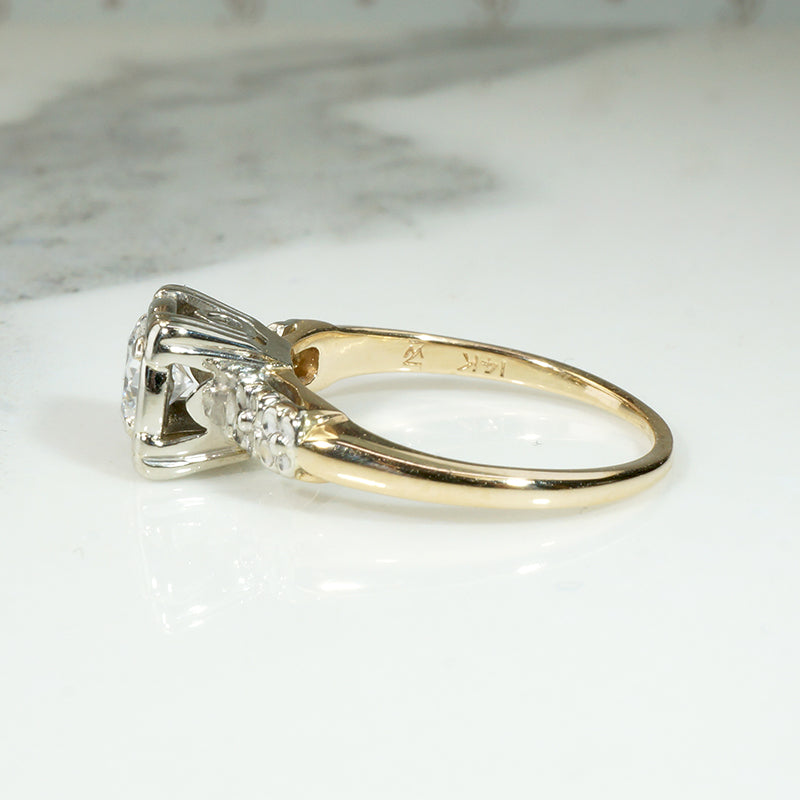 Forget Me Not Two-Tone Diamond Solitaire Ring