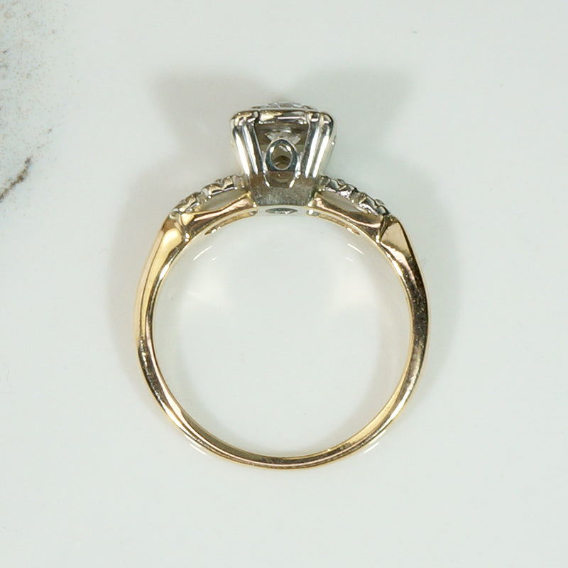 Forget Me Not Two-Tone Diamond Solitaire Ring