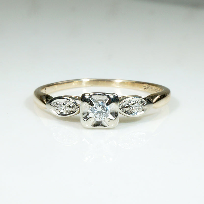 Petite Two-Tone Diamond Engagement Ring by ArtCarved