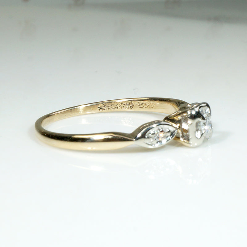 Petite Two-Tone Diamond Engagement Ring by ArtCarved