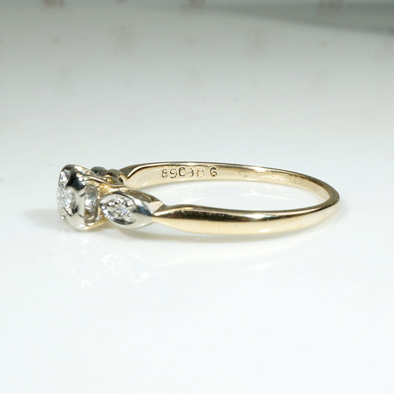 Petite Two-Tone Diamond Engagement Ring by ArtCarved