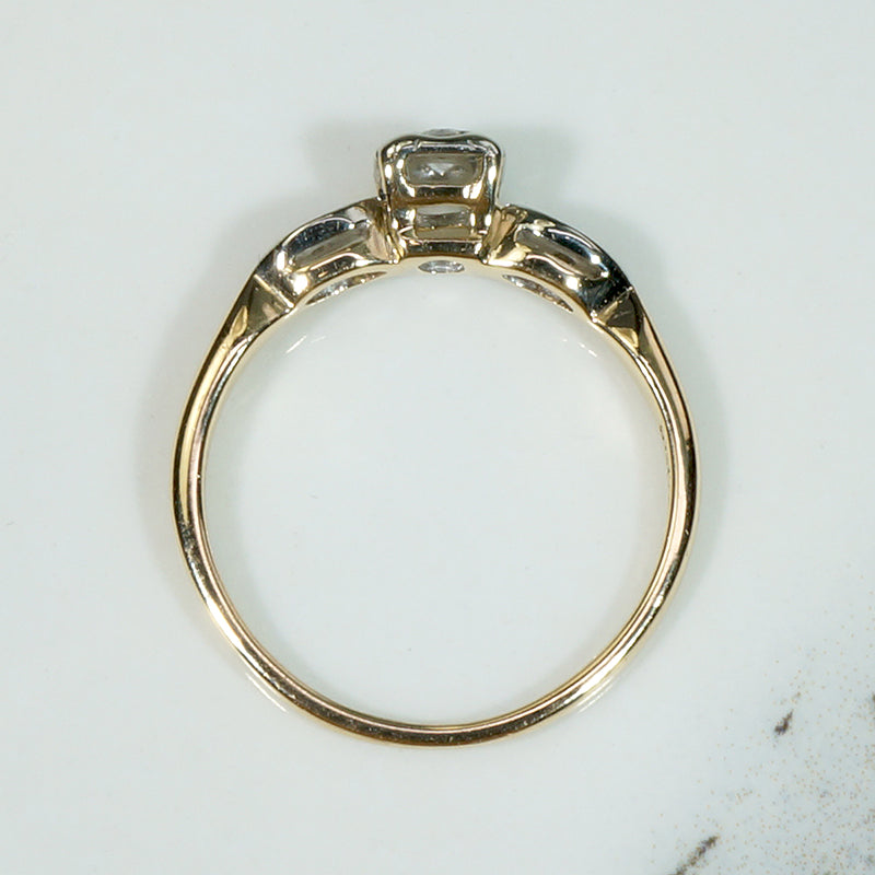 Petite Two-Tone Diamond Engagement Ring by ArtCarved