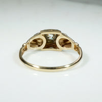 Interesting Art Moderne Diamond & Two-Tone Gold Ring