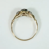Interesting Art Moderne Diamond & Two-Tone Gold Ring