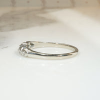 White Gold Vintage Diamond Hearts Band
