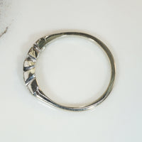 White Gold Vintage Diamond Hearts Band