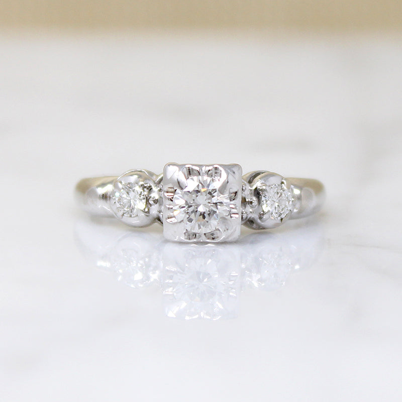 Sweet 0.25ct Diamond & White Gold Engagement Ring