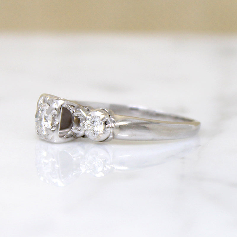 Sweet 0.25ct Diamond & White Gold Engagement Ring
