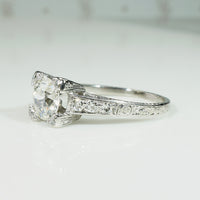 Gorgeous Diamond & Platinum Filigree Engagement Ring