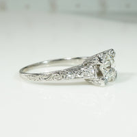 Gorgeous Diamond & Platinum Filigree Engagement Ring