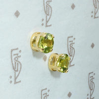 Gorgeous Green Peridot in Classic Gold Studs