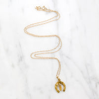 Lucky 18k Gold Nugget Horseshoe Pendant