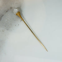 Baroque Pearl in Gold Torch Stick Pin