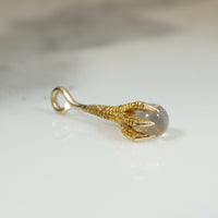 Witchy Wee Gold Bird's Talon Charm with Moonstone Orb