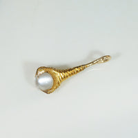 Witchy Wee Gold Bird's Talon Charm with Moonstone Orb
