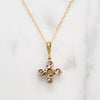 Sweet Opal & Old Mine Cut Diamond Pendant in Rosy Gold
