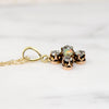 Sweet Opal & Old Mine Cut Diamond Pendant in Rosy Gold