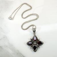Gothic Glamour Garnet Cruciform Pendant