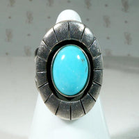 Cyan Turquoise in Chunky Sterling Ring