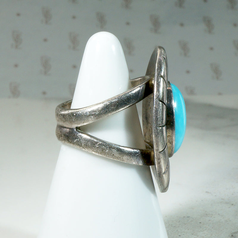 Cyan Turquoise in Chunky Sterling Ring