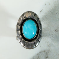 Cyan Turquoise in Chunky Sterling Ring