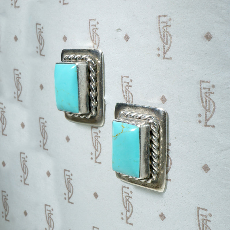 Breezy Turquoise & Sterling Silver Post Earrings