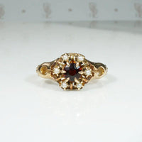 Very Victorian Pearl & Garnet Cluster Ring