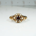 Very Victorian Pearl & Garnet Cluster Ring