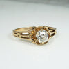 Squoval Old Mine Cut Diamond in Delightful Belcher Ring
