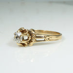 Squoval Old Mine Cut Diamond in Delightful Belcher Ring