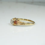 Tiny Engraved Art Deco Diamond Solitaire Ring