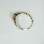 Tiny Engraved Art Deco Diamond Solitaire Ring
