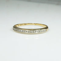 Slender Palladium & Gold Channel Set Diamond Band
