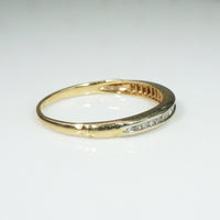 Slender Palladium & Gold Channel Set Diamond Band