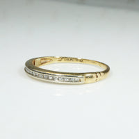 Slender Palladium & Gold Channel Set Diamond Band