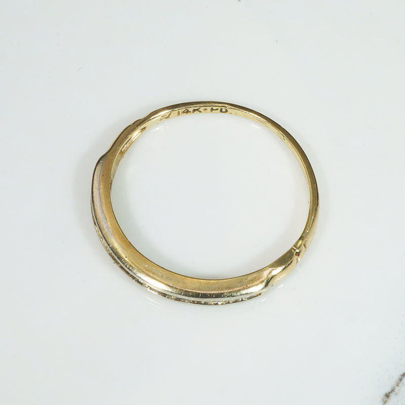 Slender Palladium & Gold Channel Set Diamond Band