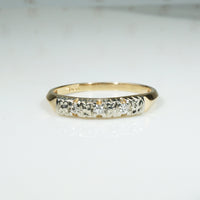 Diamonds & Forget-Me-Nots Two-Tone Wedding Band