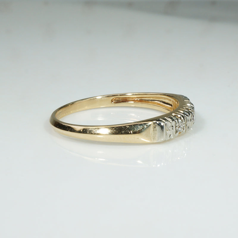 Diamonds & Forget-Me-Nots Two-Tone Wedding Band