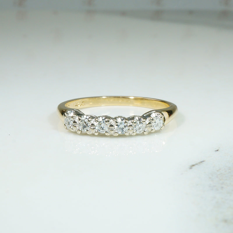 Subtle Curve Two-Tone Diamond Wedding Band