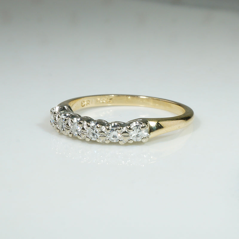 Subtle Curve Two-Tone Diamond Wedding Band